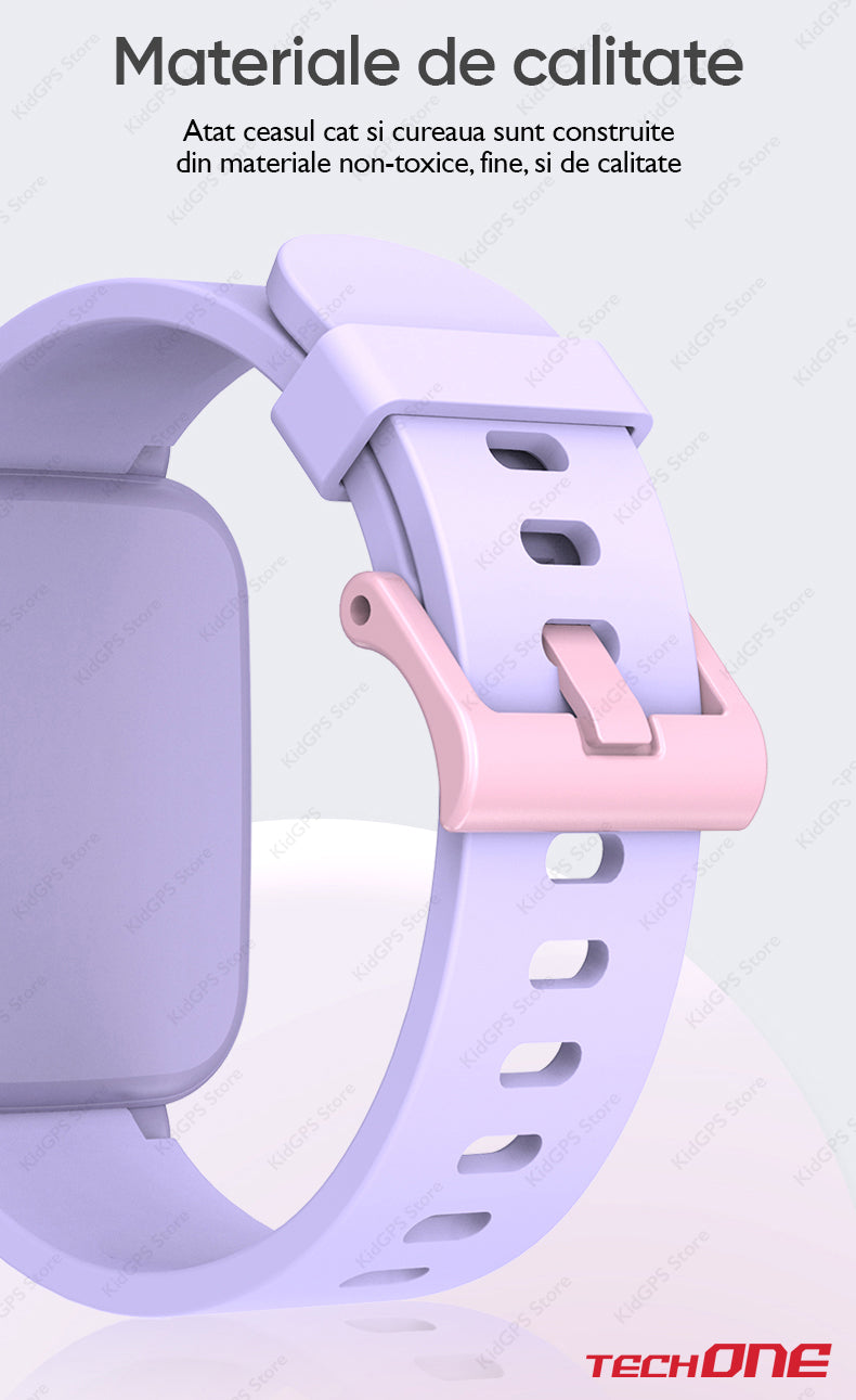 Ceas smartwatch copii Techone Y90, Roz Ceas smartwatch copii Techone Y90, Roz